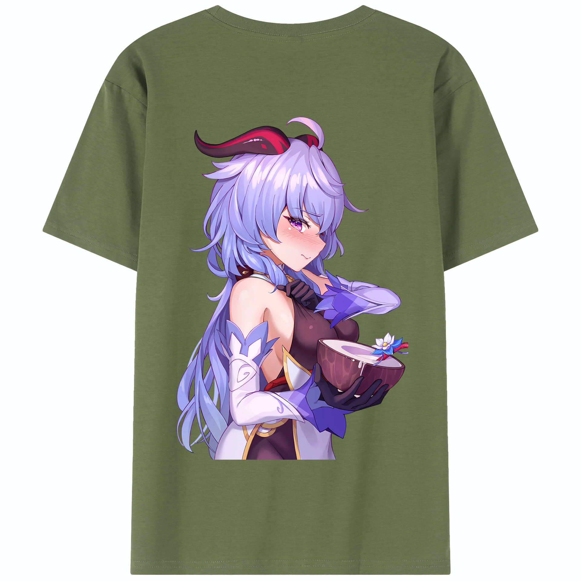 げんし神 甘雨 かんう genshin Ganyu 綿100％半袖Tシャツ（背面プリント）